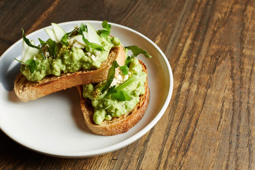 Fetta and smashed avocado on toast at Pickett's Deli